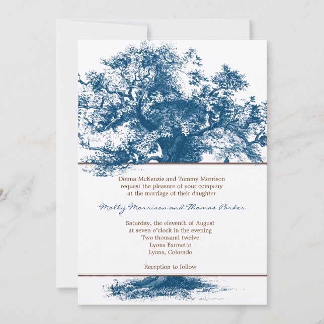 Invitación a la boda de banners de Arbor (Anverso)