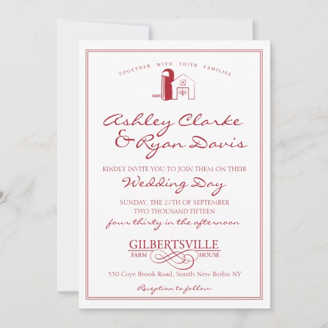 Invitación a la boda de Barn (Anverso)