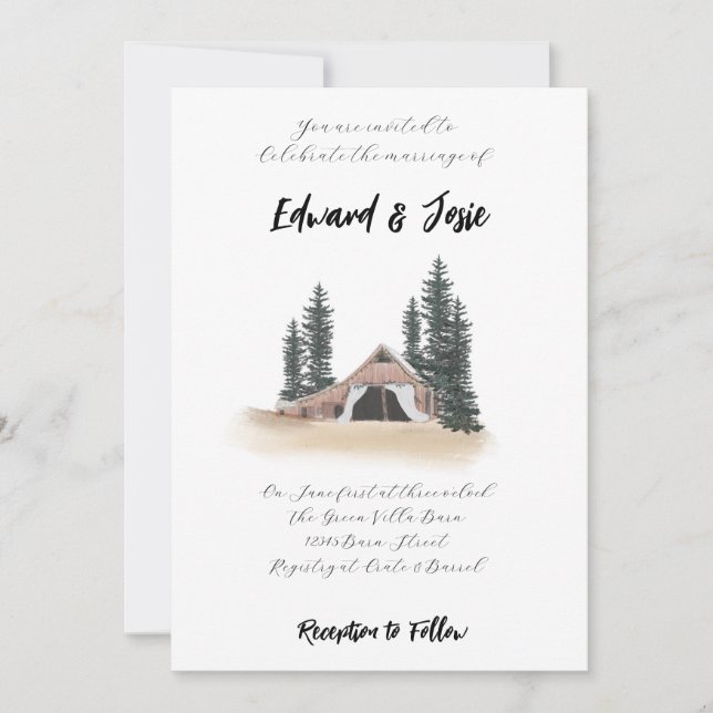 Invitación a la boda de Barn (Anverso)