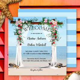 Invitación a la boda de Beach Floral Arbor