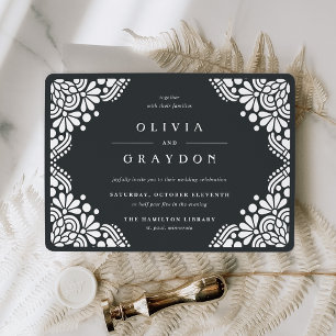 Invitación a la boda de Beaux Arts   Carbón