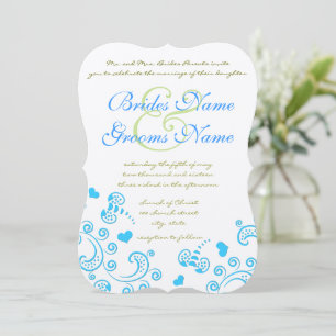 Invitación a la Boda de Bee Swirl Bumble Aqua
