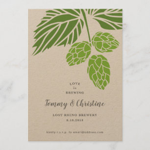 Invitación a la boda de Beer Hops, ducha