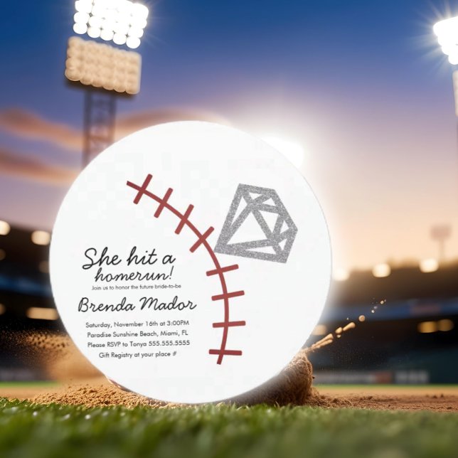 Invitación a la Boda de Béisbol Homerun Diamante J (Subido por el creador)
