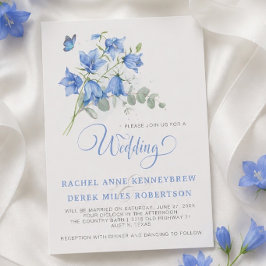 Invitación a la boda de Bellflower Azul