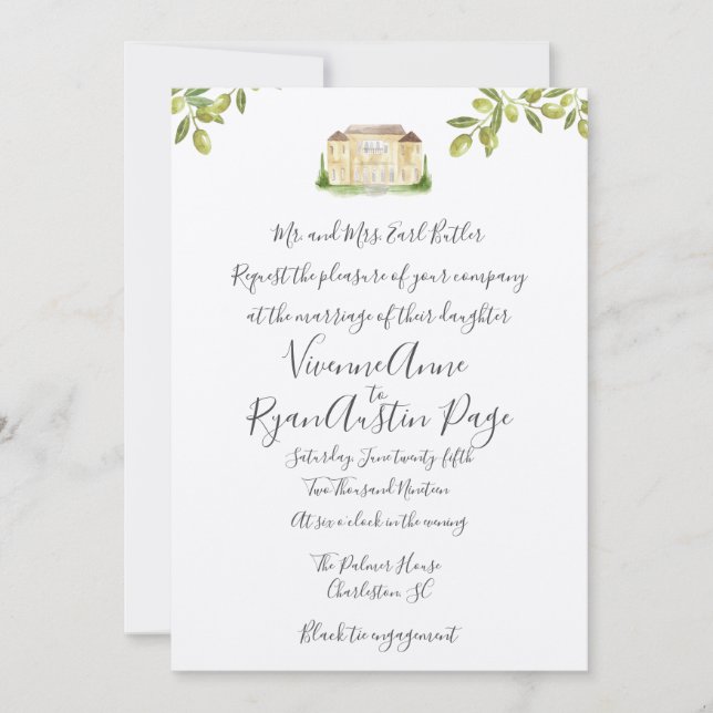 Invitación a la boda de Benvenuti Italia (Anverso)