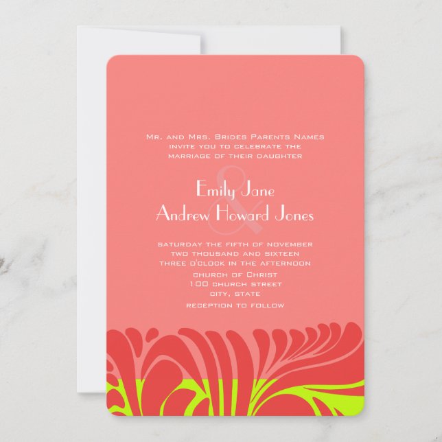 Invitación a la boda de Berry Lime Delight Swirl (Anverso)