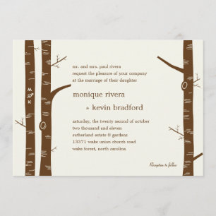 Invitación a la boda de Birch Trees - Almond