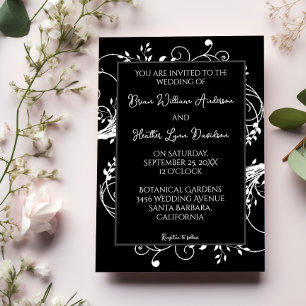Invitación a la boda de Black Flourish