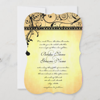 Invitación a la boda de Black Funky Grunge Swirls