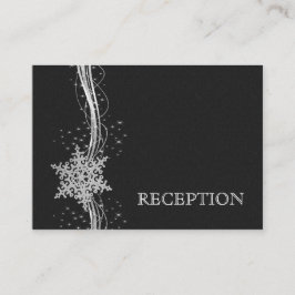 invitación a la boda de Black Silver Snowflakes