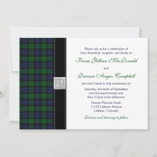 Invitación a la boda de Black Watch Scottish Tarta