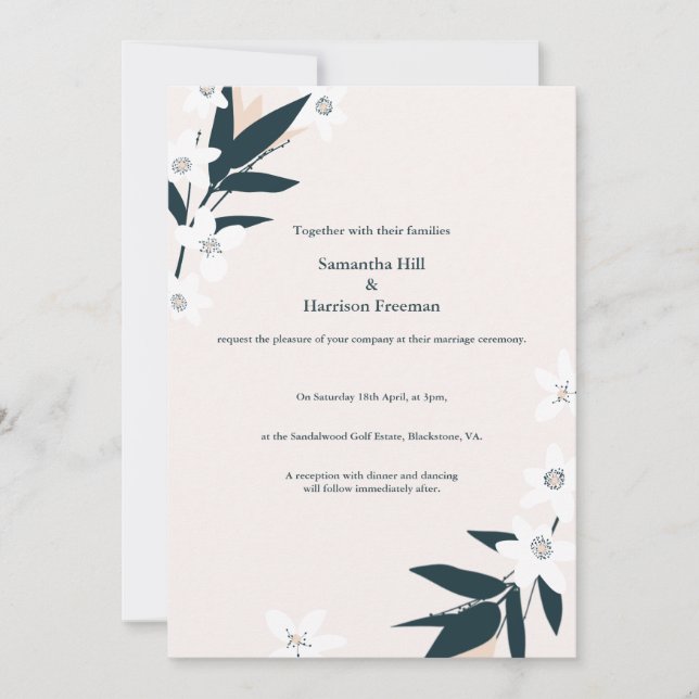 Invitación a la boda de Blossom Sprigs (Anverso)