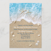 Invitación a la boda de Blue Beach y Starfish