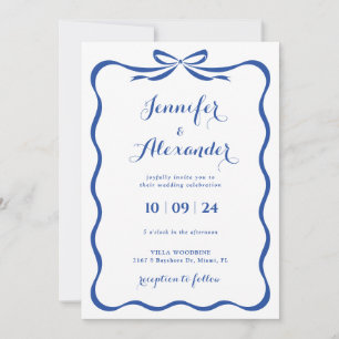 Invitación a la boda de Blue Bow