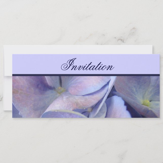 Invitación a la boda de Blue Hydrangea (Anverso)