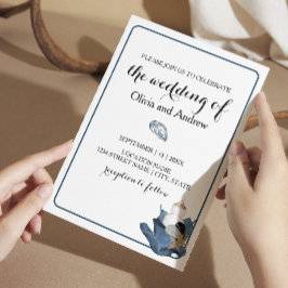 Invitación a la boda de Blue Iris en la playa cost