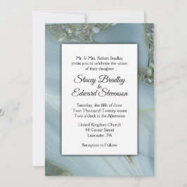 Invitación a la boda de Blue Marble Agate