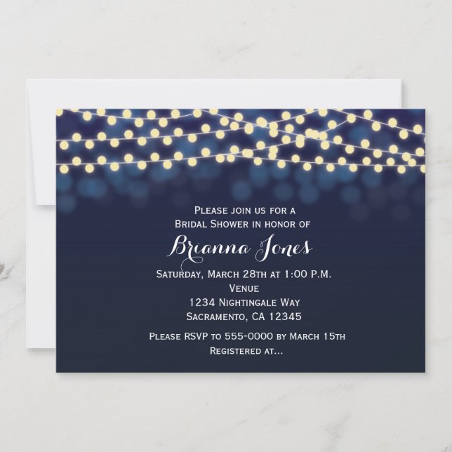 Invitación a la boda de Blue Night Sky String (Anverso)