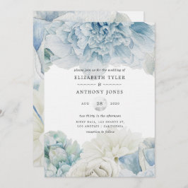 Invitación a la boda de Blue Peonies