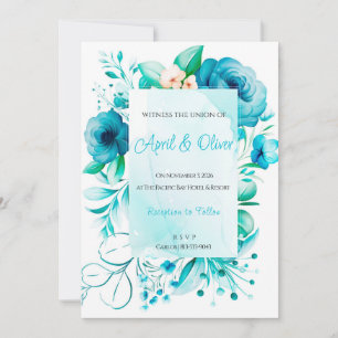 Invitación a la boda de Blue Wildflowers