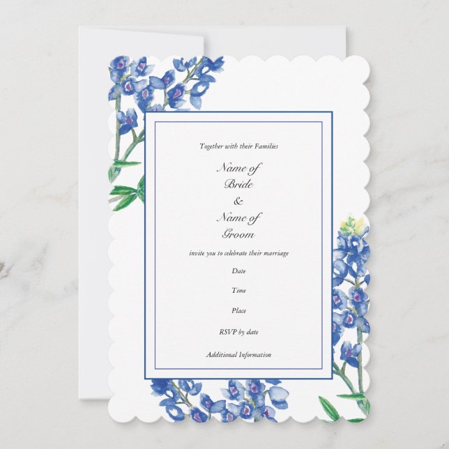 Invitación a la boda de Bluebonnet (Anverso)