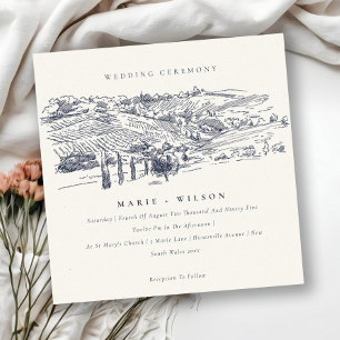 Invitación a la boda de boceto de invierno de la M