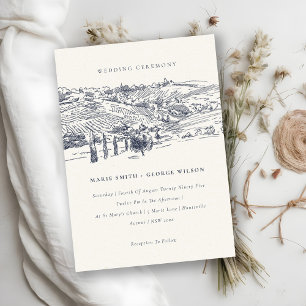 Invitación a la boda de boceto de invierno de la M