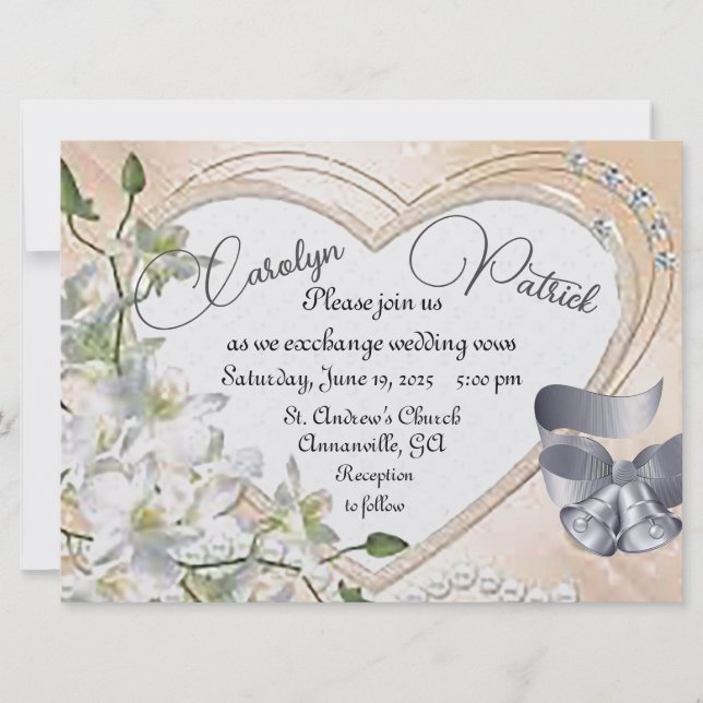 Invitación a la boda de boda Bell (Anverso)