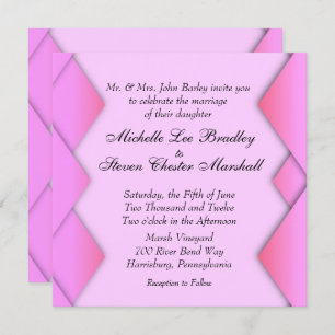 Invitación a la boda de Boda de tejido rosado