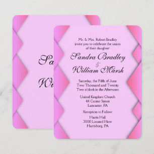Invitación a la boda de Boda de tejido rosado