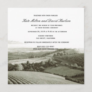 Invitación a la Boda de Boda de Vineyard Landscape