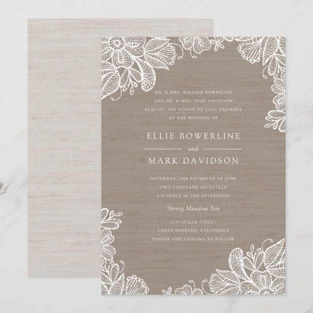 Invitación a la boda de bodas de bodas de argollas (Anverso / Reverso)