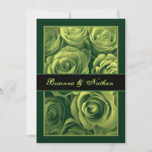 Invitación a la boda de bodas de color rosa verde