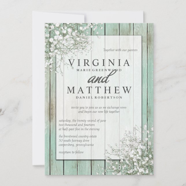 Invitación a la boda de bodas de leche de bebé de  (Anverso)