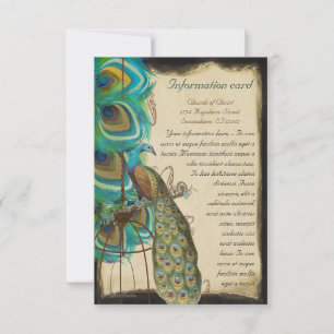Invitación a la boda de bodas de pájaro de pavo re