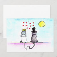 Invitación a la boda de Bodas gatos y novios