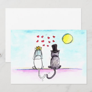 Invitación a la boda de Bodas gatos y novios