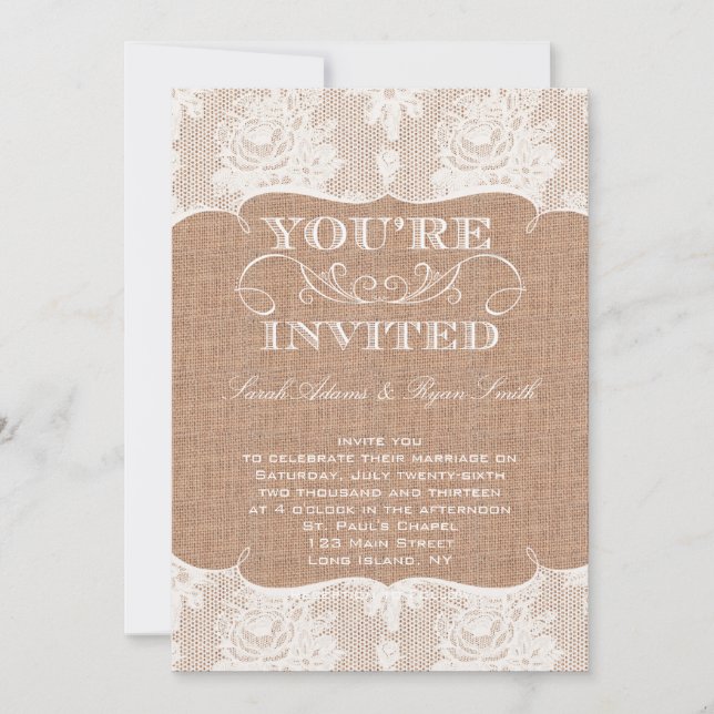 Invitación a la boda de bodas y bodas de bucles ru (Anverso)