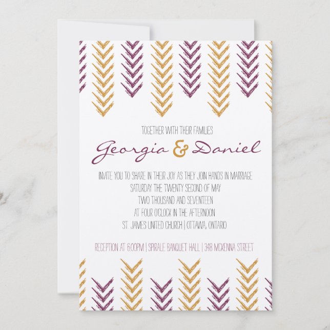 Invitación a la boda de Boho Arrowhead (Anverso)