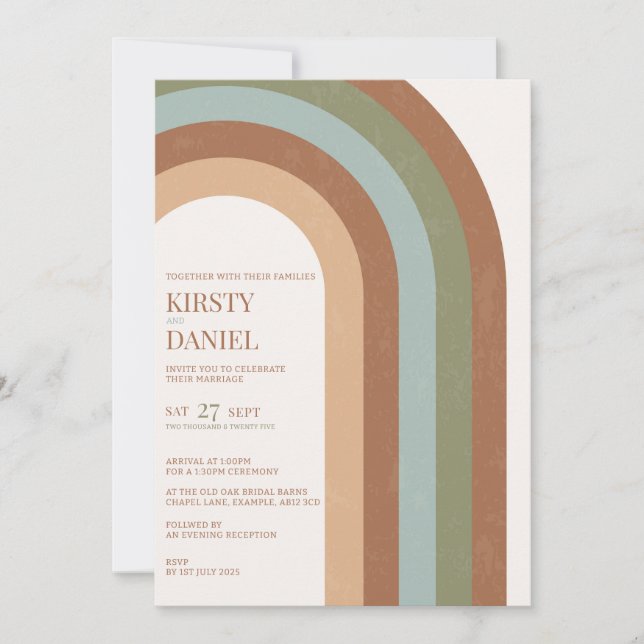 Invitación a la boda de Boho Boda Arch (Anverso)