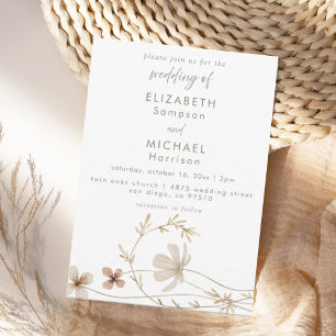 Invitación a la boda de Boho con elegancia de flor