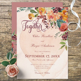 Invitación a la boda de Boho Corazón Floral