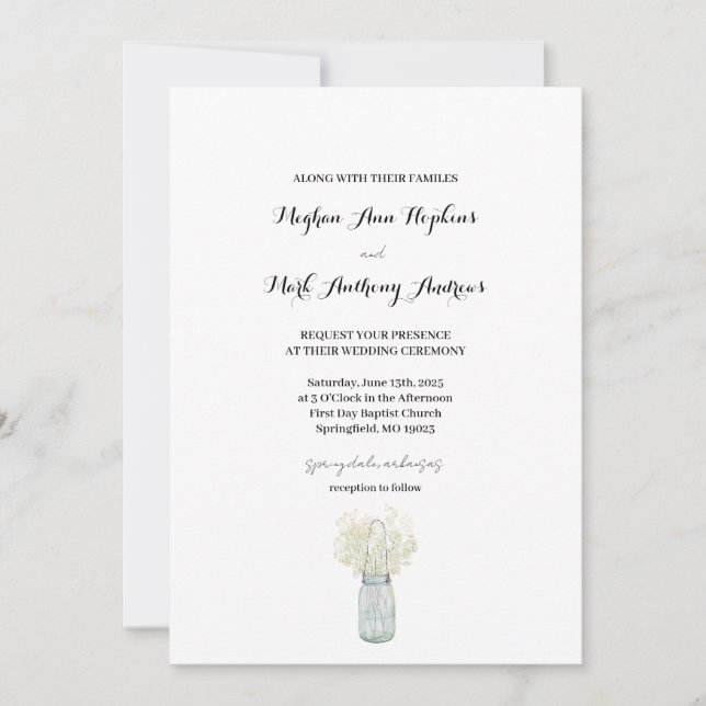 Invitación a la boda de Boho Country Moda (Anverso)