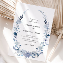 Invitación a la boda de Boho Dusty Blue Wildflower