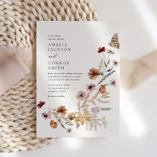 Invitación a la boda de Boho Fall Wildflower