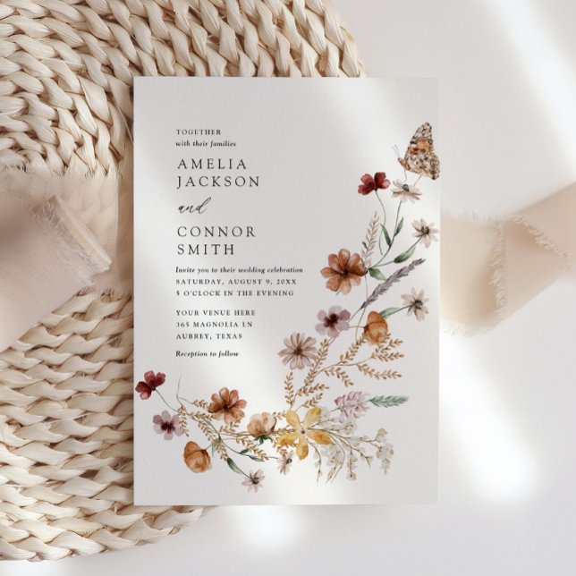 Invitación a la boda de Boho Fall Wildflower (Subido por el creador)