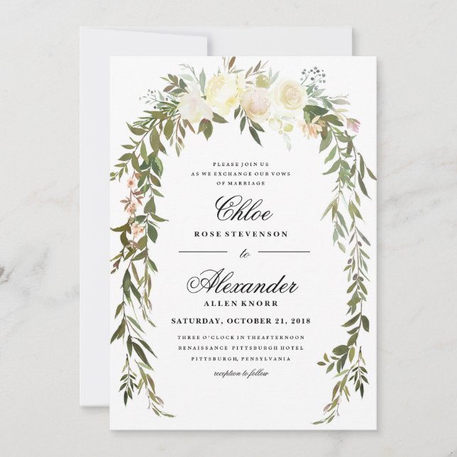 Invitación a la boda de Boho Floral (Anverso)