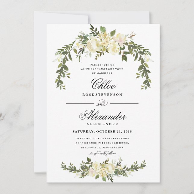 Invitación a la boda de Boho Floral (Anverso)