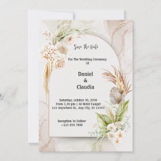Invitación a la boda de Boho Floral Arch